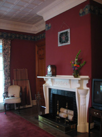 One of the 3 fireplaces at The ELMS